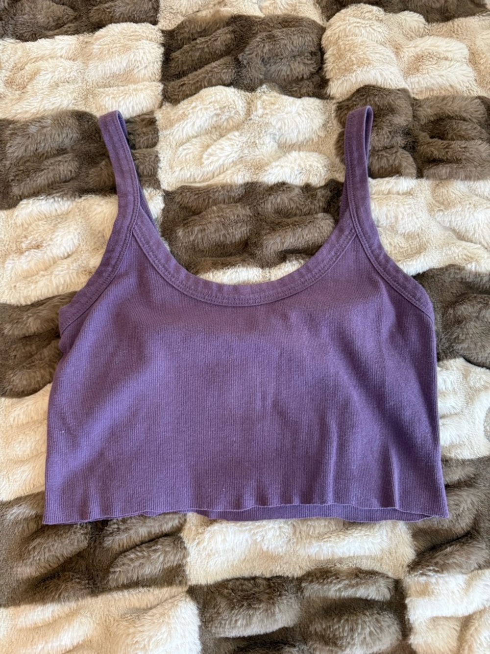 wild fable Purple Ribbed Cropped Tank